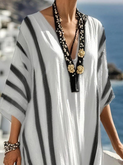 Kaftankleid Damen – Langes Maxi-Sommerkleid in lockerer Passform-HauteBerlin