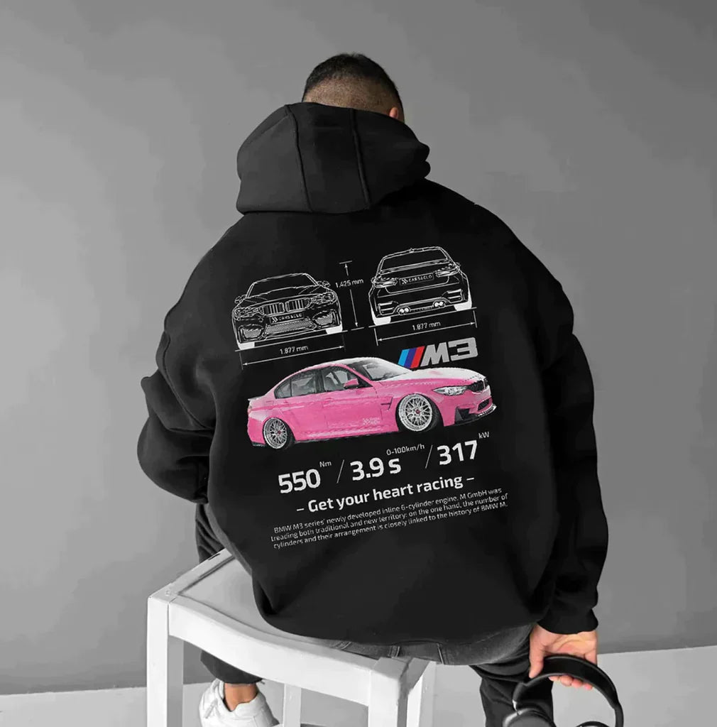 Kapuzenpullover | Auto-Print | Warm | Oversized-Kapuzenpullover | Herrenbekleidung-HauteBerlin
