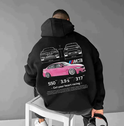 Kapuzenpullover | Auto-Print | Warm | Oversized-Kapuzenpullover | Herrenbekleidung-HauteBerlin