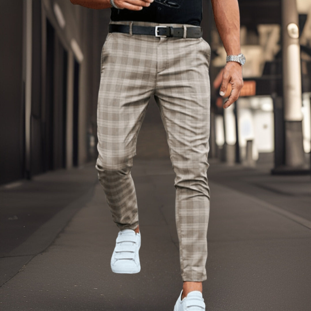 Karierte Hose – Schottenkaro – Slim Fit – Chino – Herrenhose-HauteBerlin