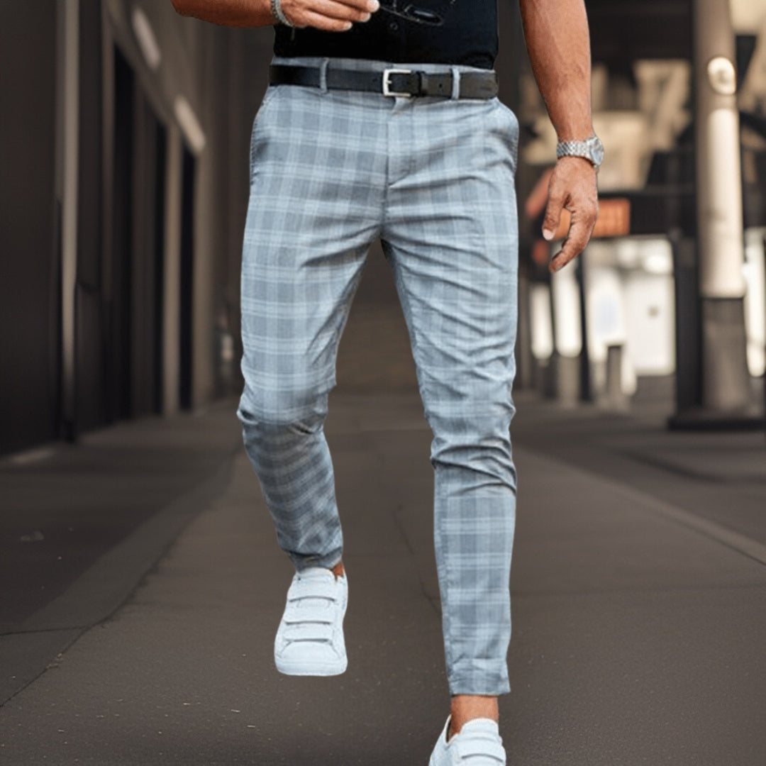 Karierte Hose – Schottenkaro – Slim Fit – Chino – Herrenhose-HauteBerlin