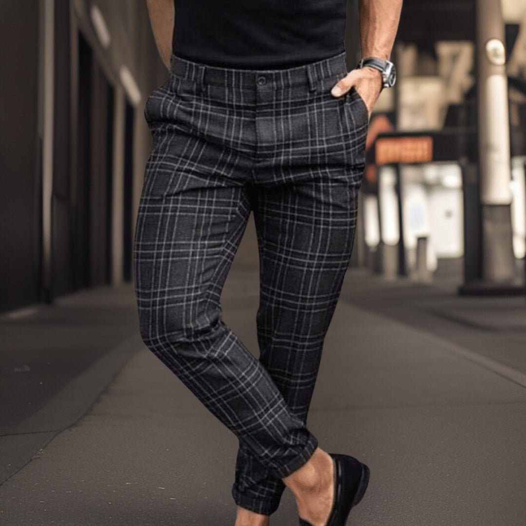 Karierte Hose – Schottenkaro – Slim Fit – Chino – Herrenhose-HauteBerlin