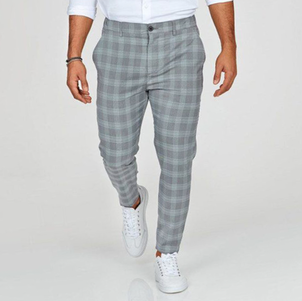 Karierte Hosen - Bequeme Slim Fit Stretch Chinos für Männer-HauteBerlin