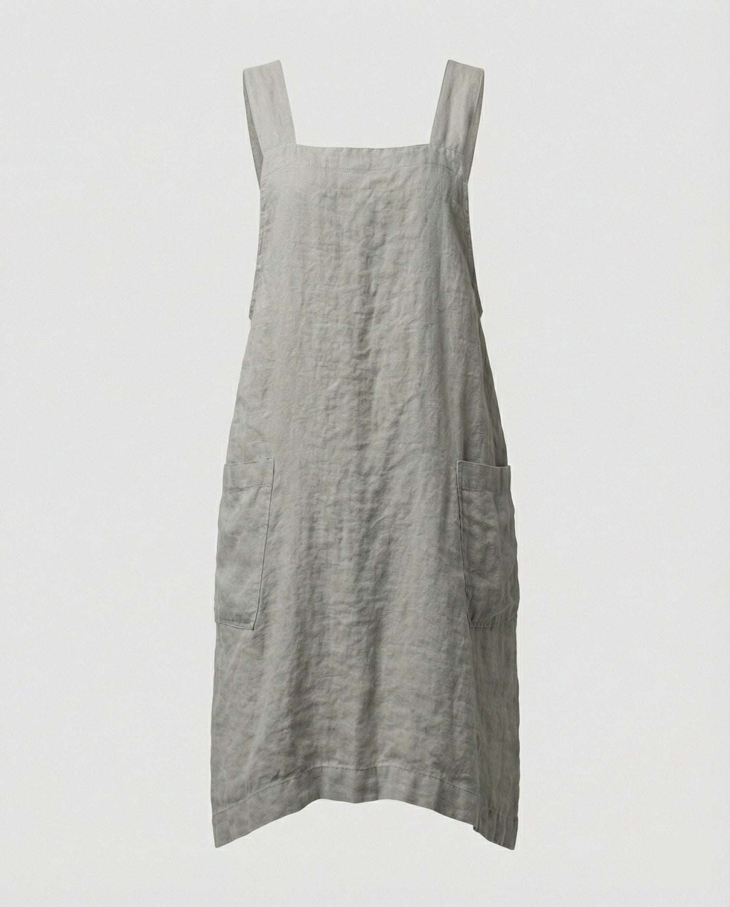 Kleid mit Schürzchen – Lässiges, locker sitzendes Leinenkleid für Damen-HauteBerlin