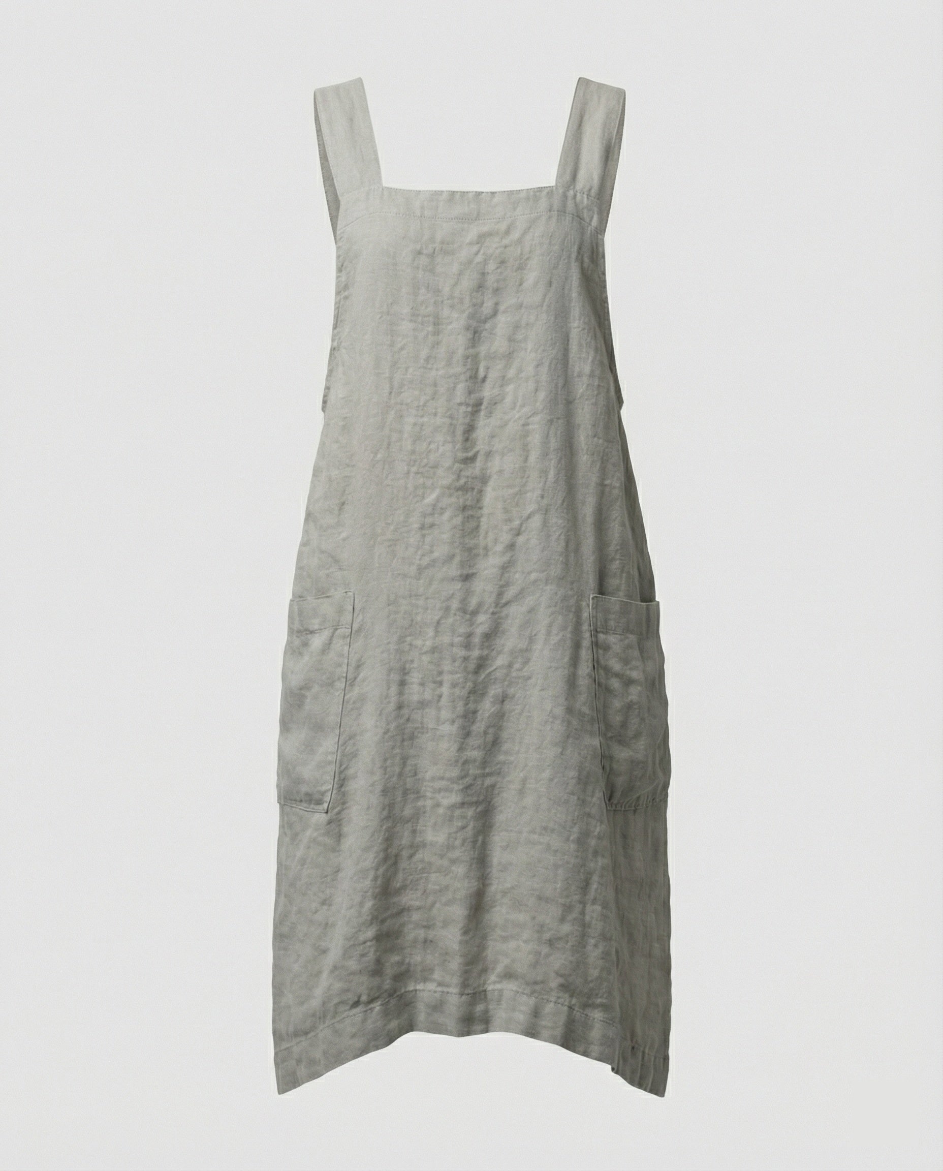 Kleid mit Schürzchen – Lässiges, locker sitzendes Leinenkleid für Damen-HauteBerlin