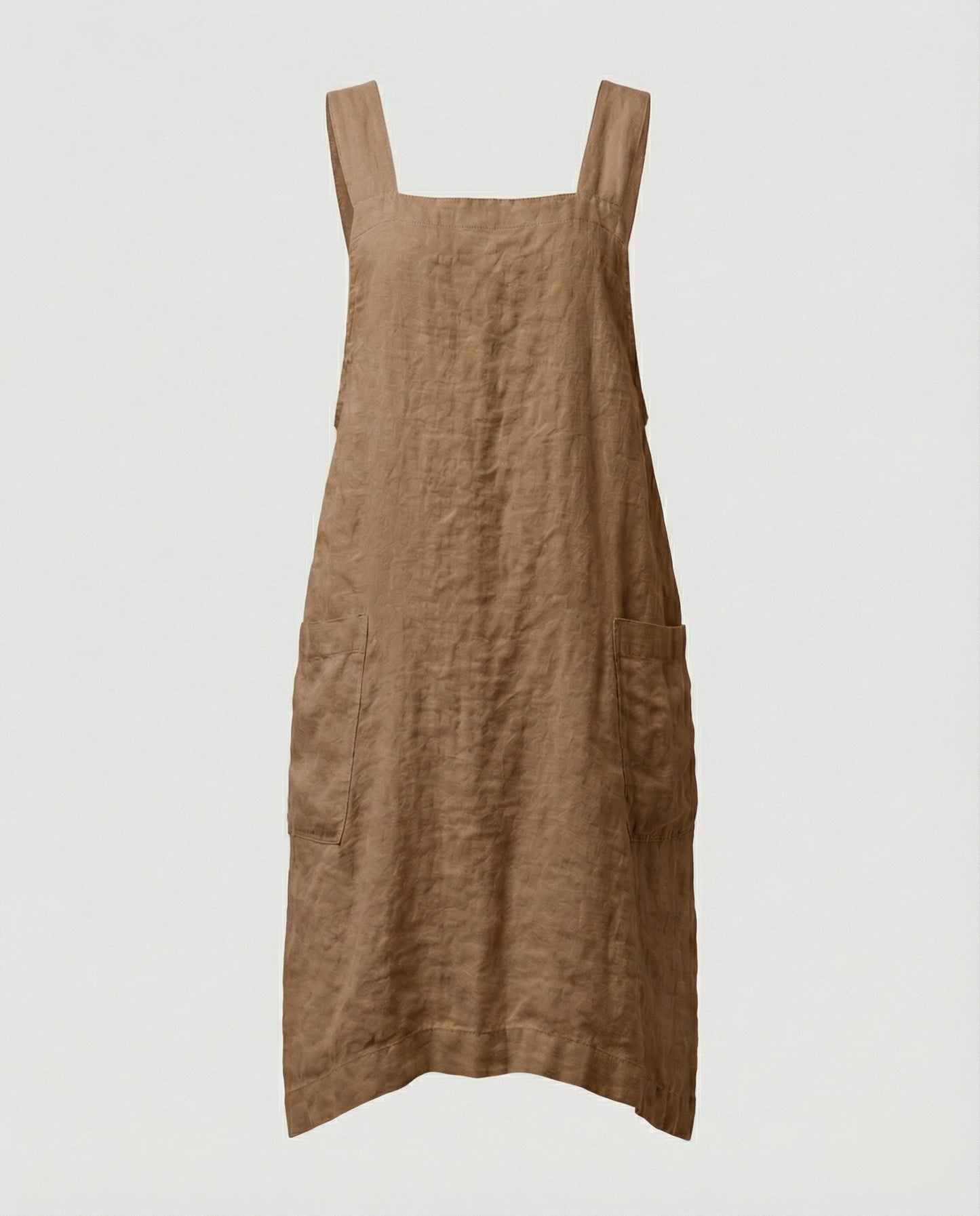 Kleid mit Schürzchen – Lässiges, locker sitzendes Leinenkleid für Damen-HauteBerlin