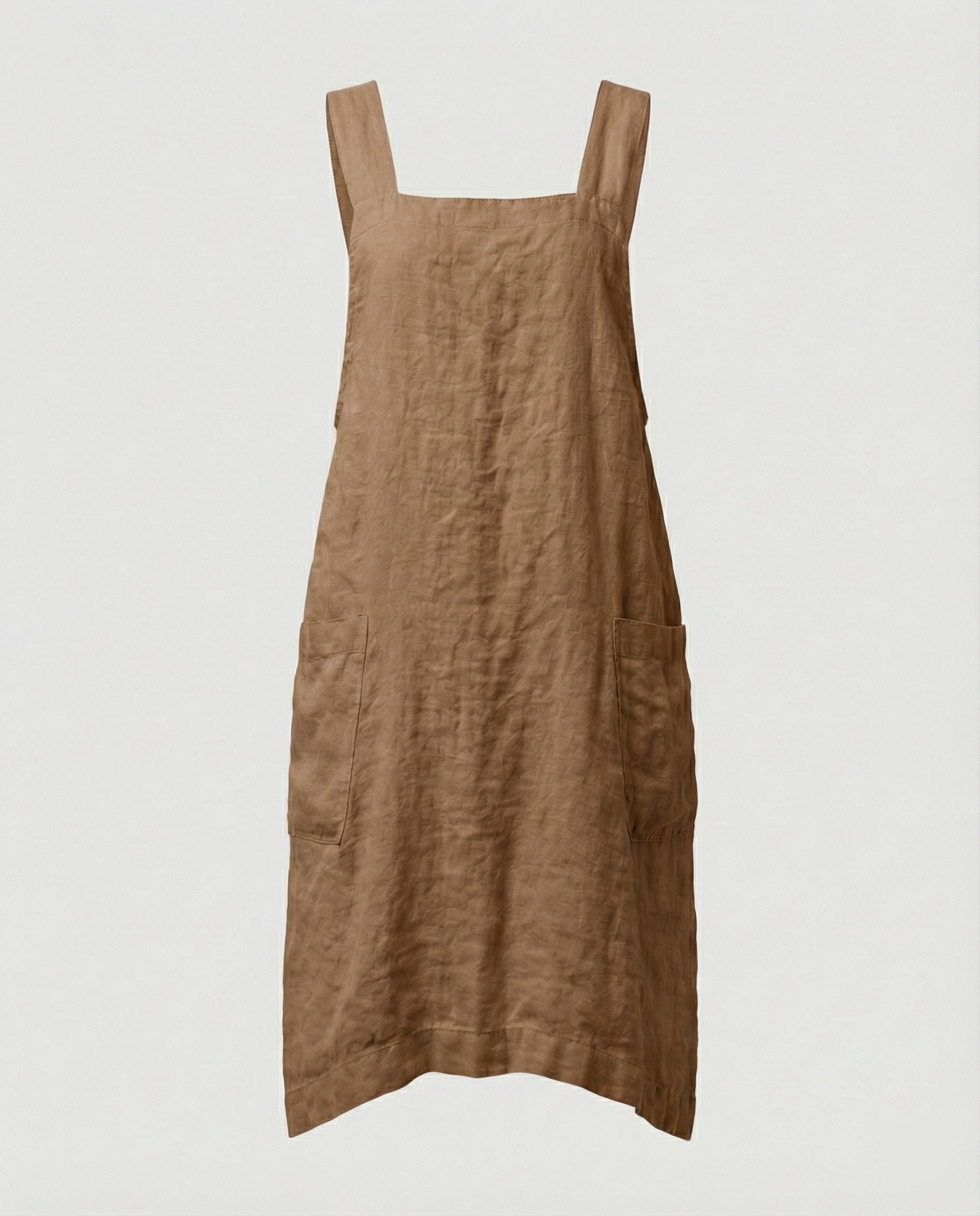 Kleid mit Schürzchen – Lässiges, locker sitzendes Leinenkleid für Damen-HauteBerlin
