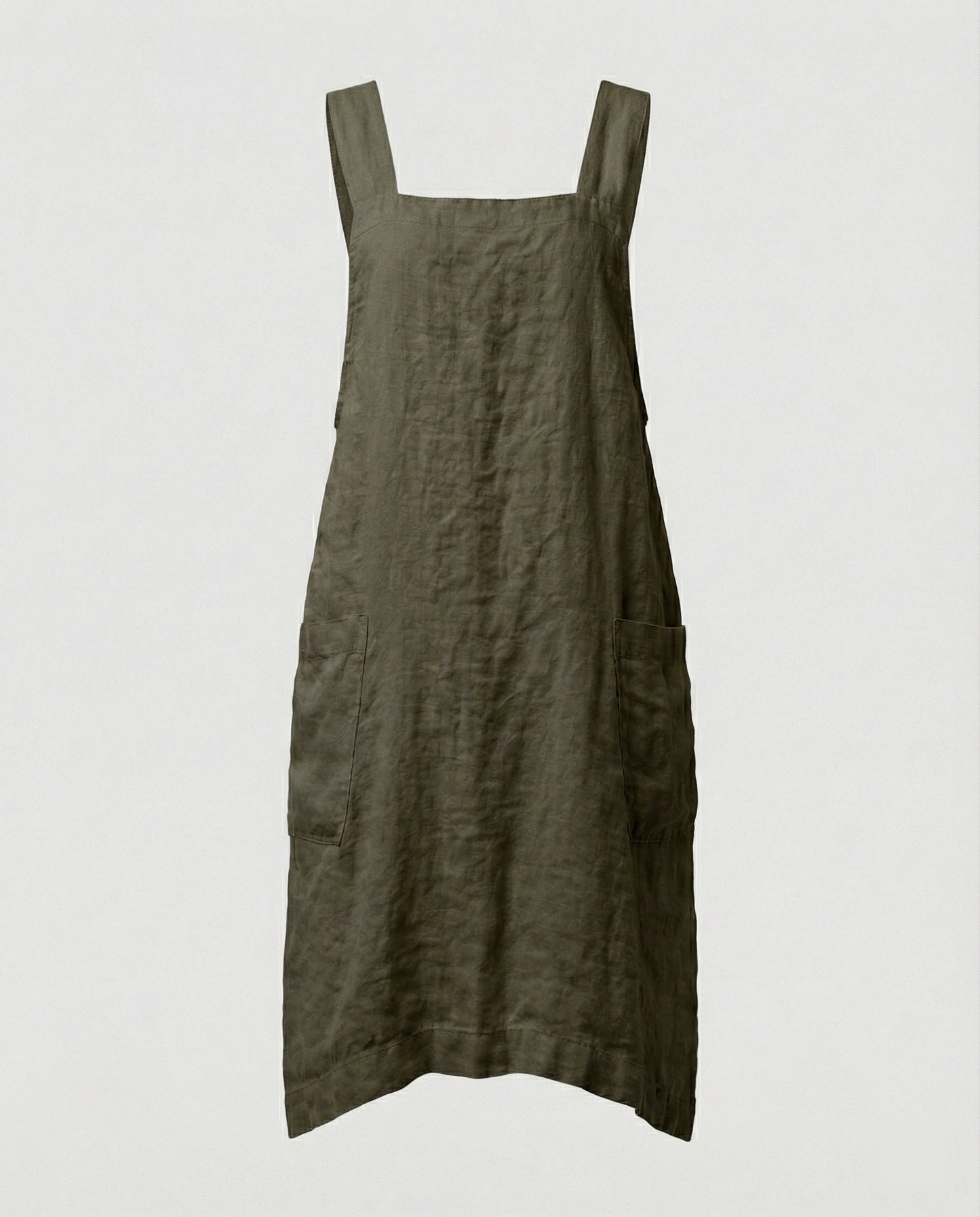 Kleid mit Schürzchen – Lässiges, locker sitzendes Leinenkleid für Damen-HauteBerlin