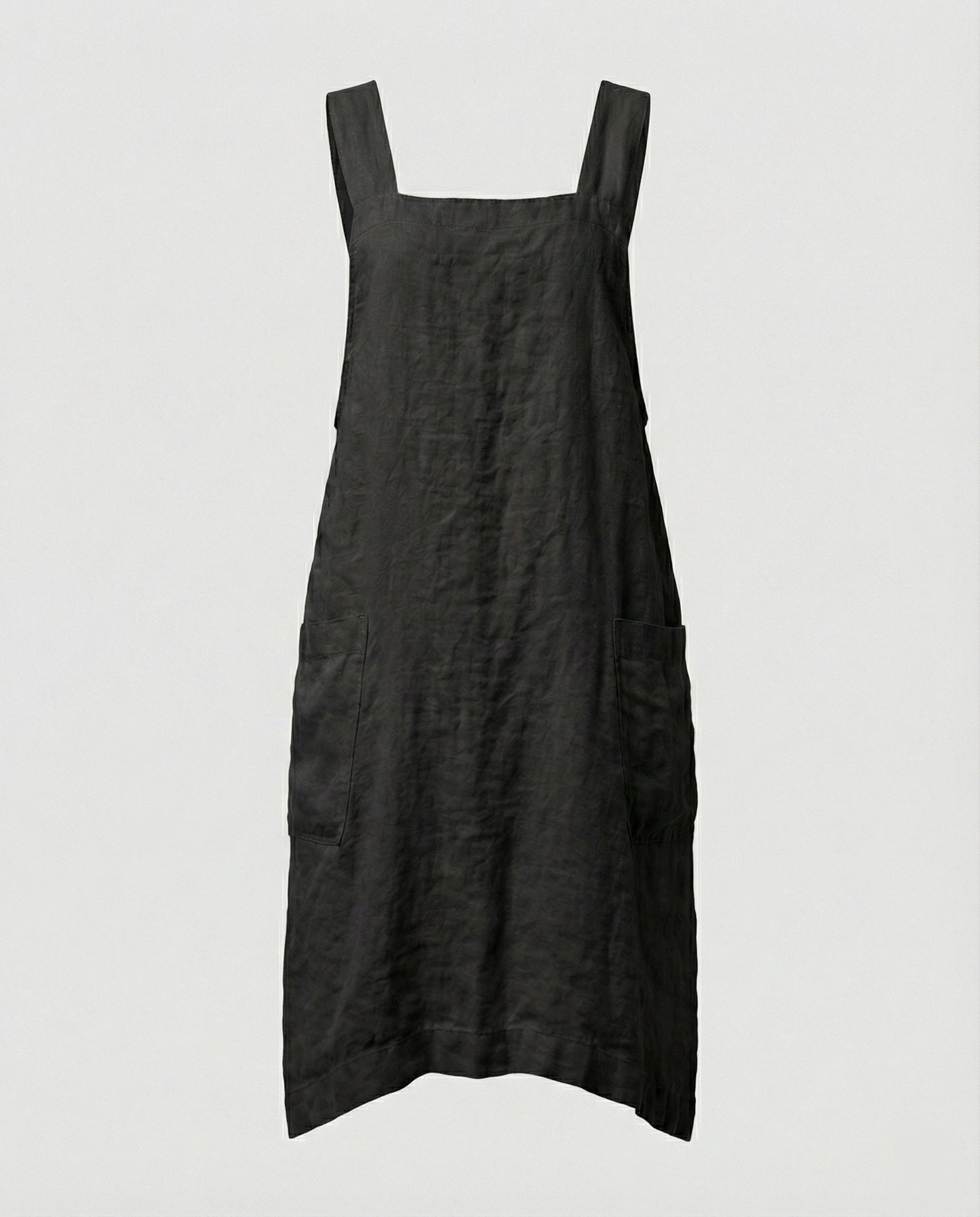 Kleid mit Schürzchen – Lässiges, locker sitzendes Leinenkleid für Damen-HauteBerlin