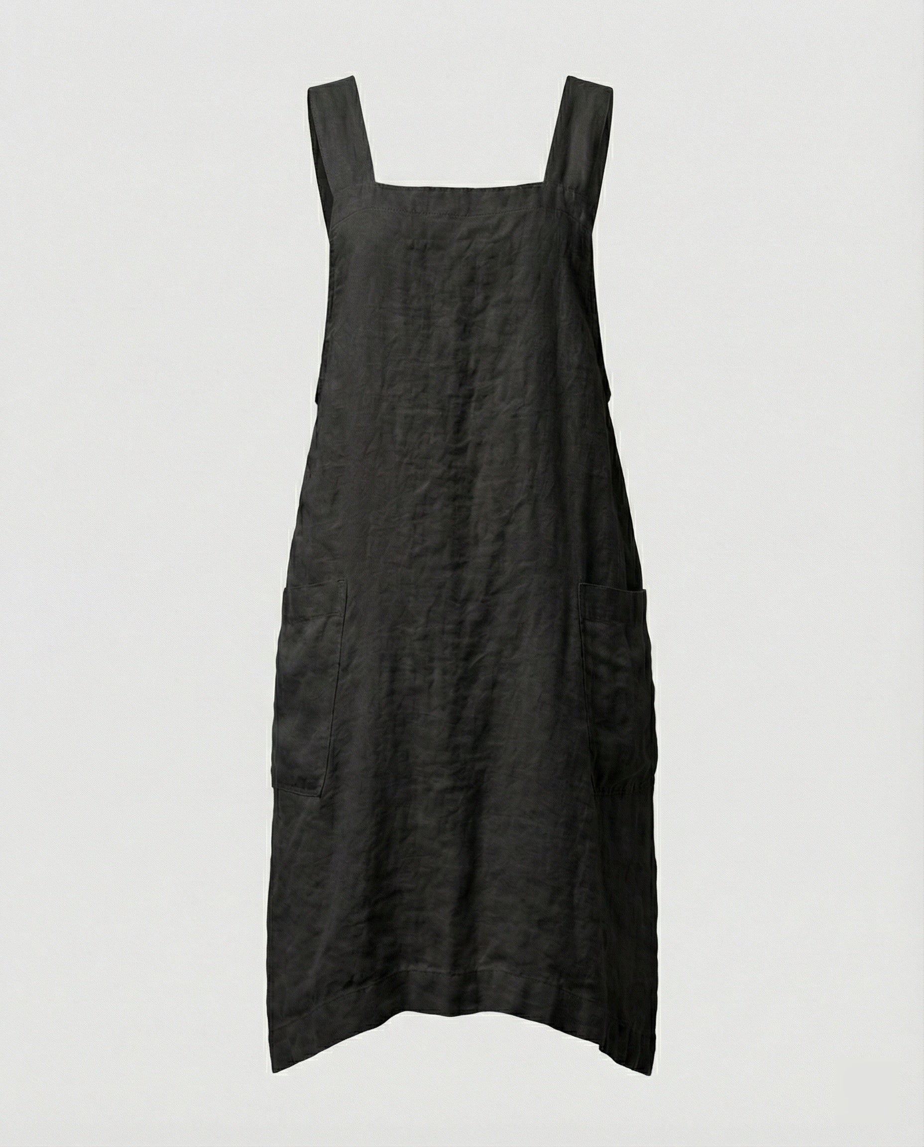 Kleid mit Schürzchen – Lässiges, locker sitzendes Leinenkleid für Damen-HauteBerlin