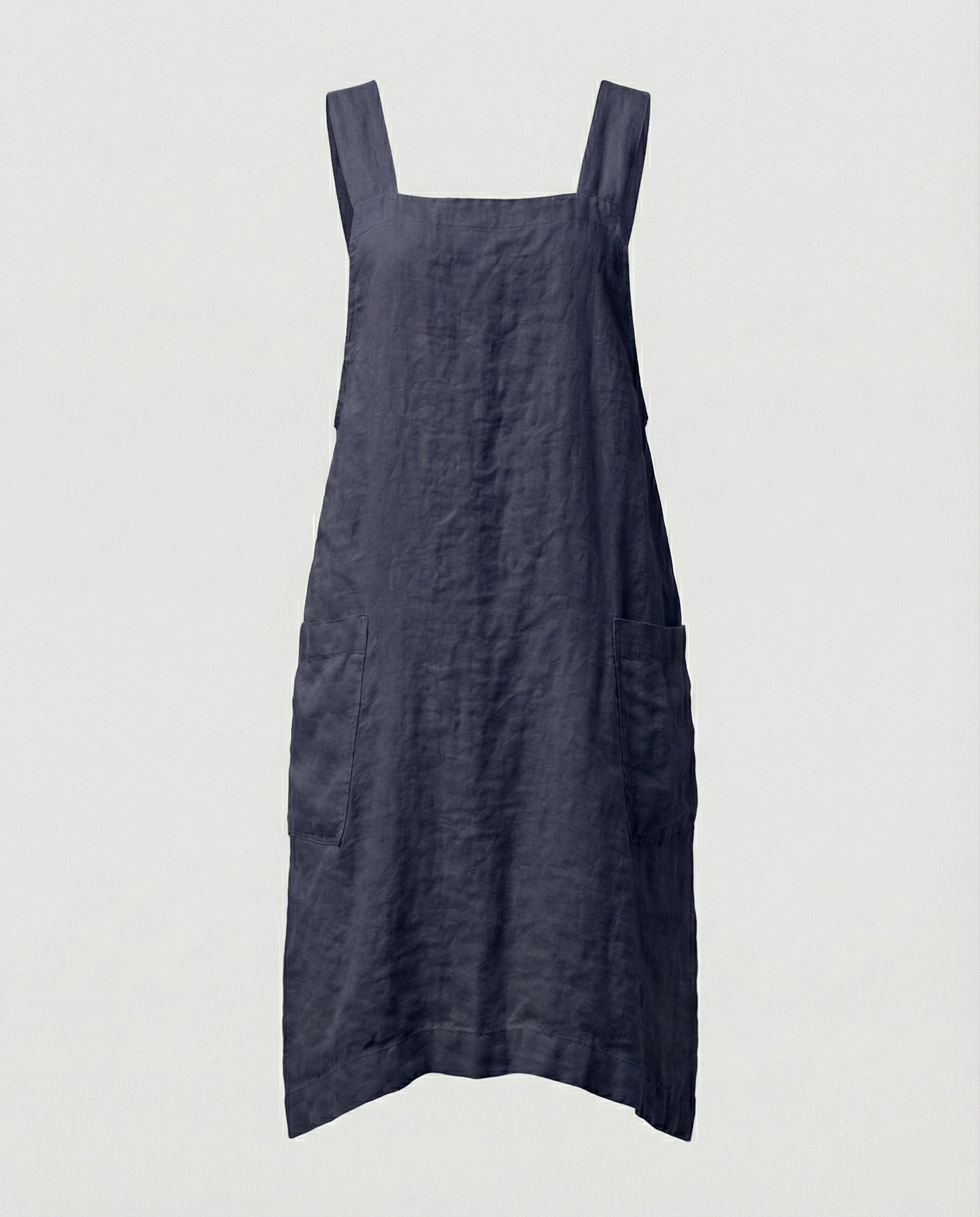 Kleid mit Schürzchen – Lässiges, locker sitzendes Leinenkleid für Damen-HauteBerlin