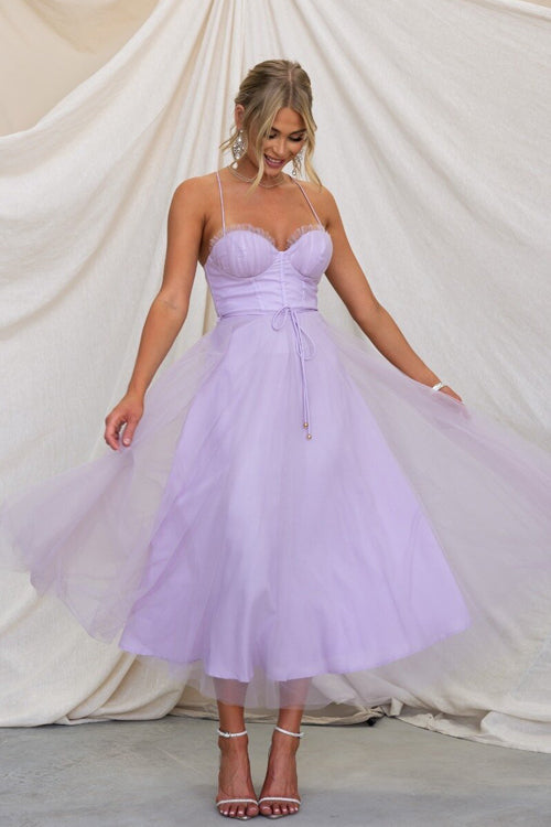 Korsettkleid Damen | Ärmelloses Tüll-Midikleid | Elegantes Cocktailkleid-HauteBerlin