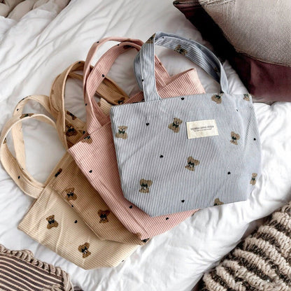 Kosmetiktasche | Cord Teddy Print | Shopper oder Schminktasche-HauteBerlin