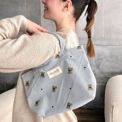 Kosmetiktasche | Cord Teddy Print | Shopper oder Schminktasche-HauteBerlin