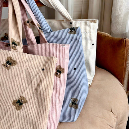 Kosmetiktasche | Cord Teddy Print | Shopper oder Schminktasche-HauteBerlin