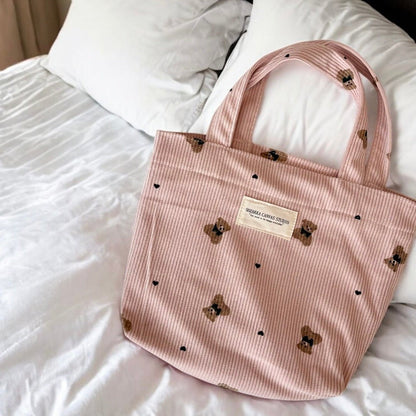 Kosmetiktasche | Cord Teddy Print | Shopper oder Schminktasche-HauteBerlin