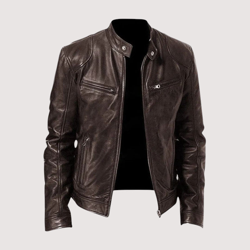 Kunstlederjacke - Regular Fit - Veganes Leder - Bikerjacke - Lederjacke für Männer-HauteBerlin