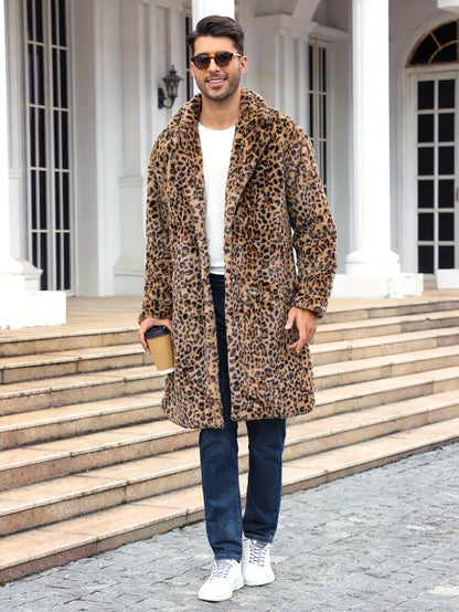 Kunstpelzmantel - Flauschiger mittellanger Kunstpelz-Wintermantel für Männer-HauteBerlin