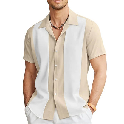 Kurzarmhemd | Gestreift | Button-Up | Sommerhemd | Herrenhemden-HauteBerlin