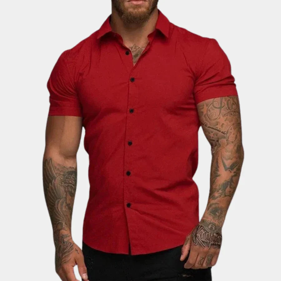 Kurzarmhemd | Slim Fit | Umlegekragen | Hemd mit Knöpfen | Herrenhemd-HauteBerlin