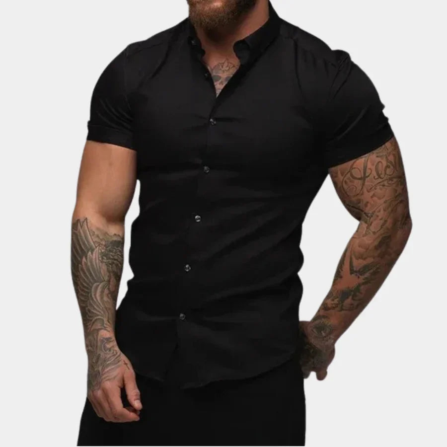 Kurzarmhemd | Slim Fit | Umlegekragen | Hemd mit Knöpfen | Herrenhemd-HauteBerlin