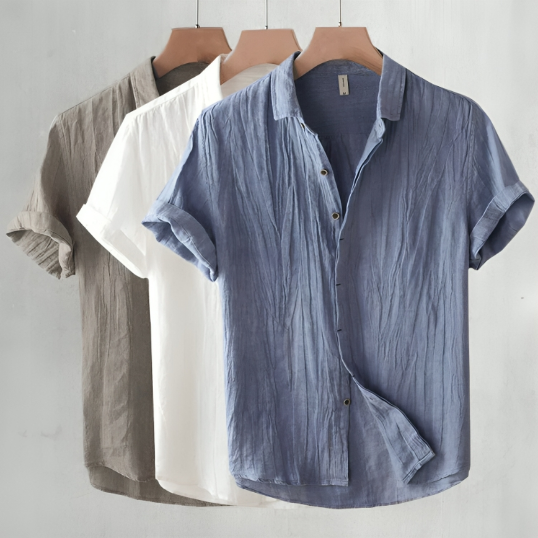 Kurzarmhemd – locker geschnitten – leicht – Button-down-Hemd – Herrenhemden-HauteBerlin