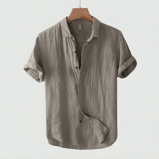 Kurzarmhemd – locker geschnitten – leicht – Button-down-Hemd – Herrenhemden-HauteBerlin