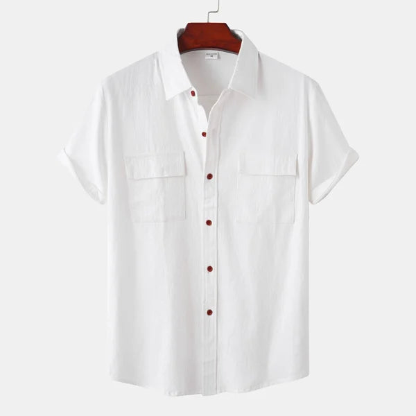 Kurzarmhemd – mit Knöpfen – leicht – Sommerhemd – Herrenhemd-HauteBerlin