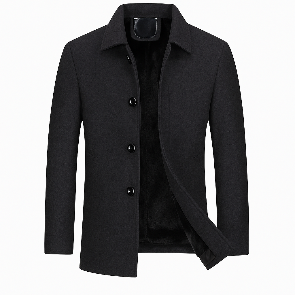 Kurzer Trenchcoat – Einreihig – Maßgeschneidert – Winter-Trenchcoat – Herrenjacke-HauteBerlin