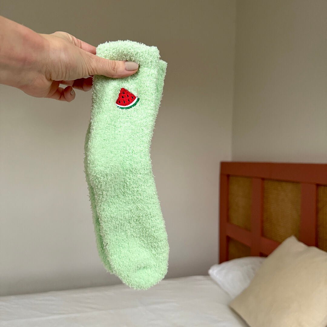 Kuschelsocken Damen | Früchte Stickerei | 3 Paar Flauschig-HauteBerlin