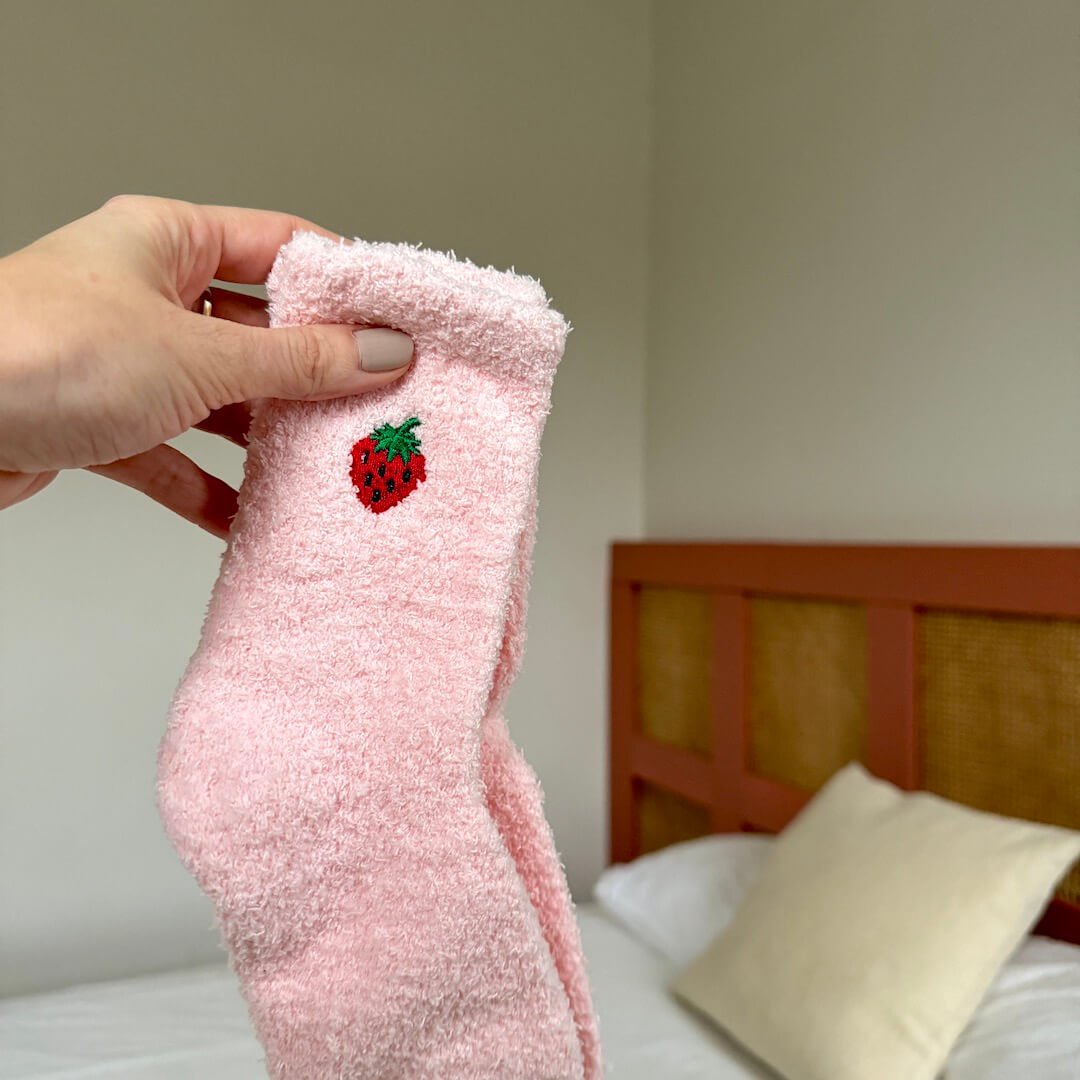 Kuschelsocken Damen | Früchte Stickerei | 3 Paar Flauschig-HauteBerlin