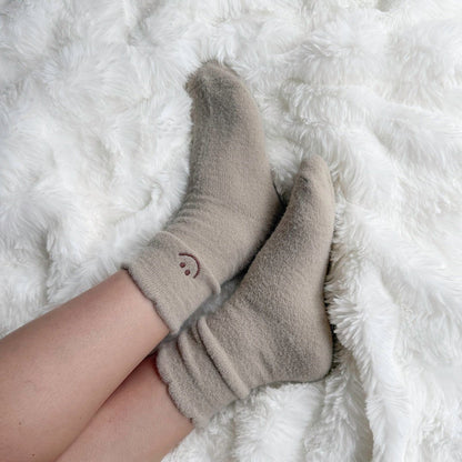 Kuschelsocken Damen | Smiley Motiv | 6 Paar Flauschig-HauteBerlin