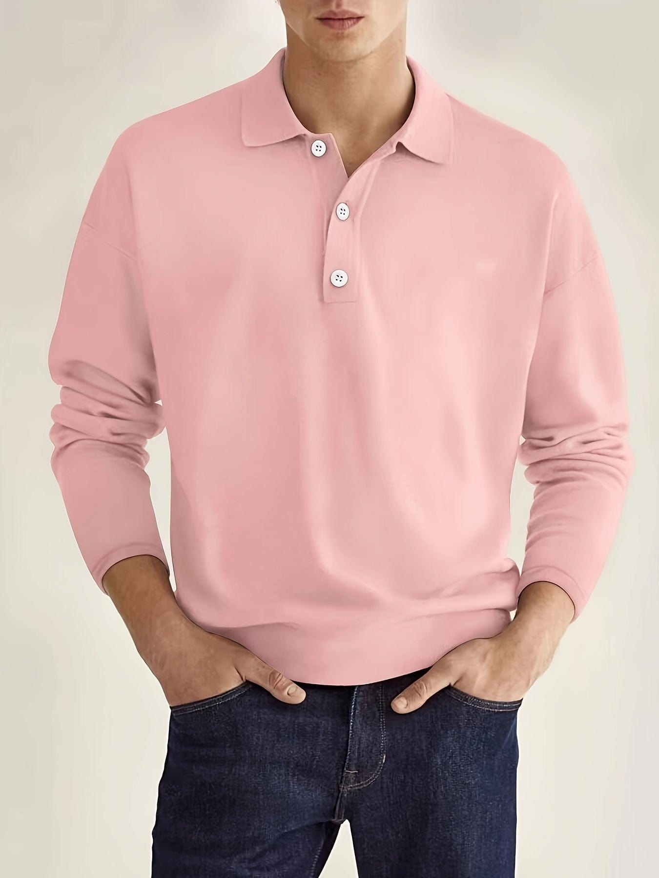 Langarm-Poloshirt – Poloshirt für Männer mit Kragen und Knopfleiste-HauteBerlin