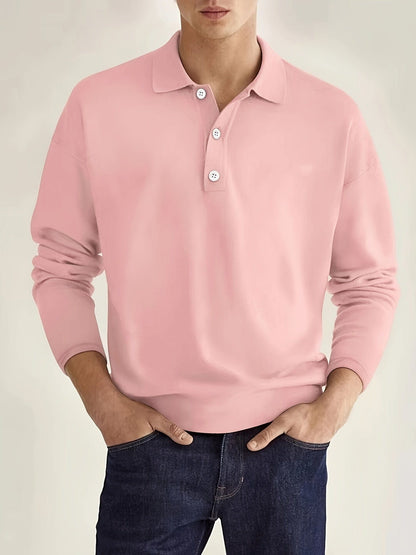 Langarm-Poloshirt – Poloshirt für Männer mit Kragen und Knopfleiste-HauteBerlin
