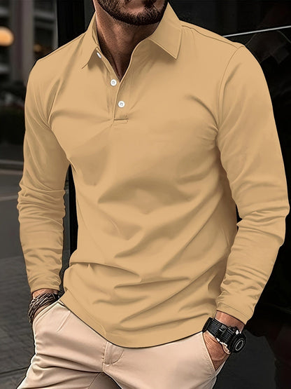 Langarm-Poloshirt – Poloshirt für Männer mit Kragen und Knopfleiste-HauteBerlin