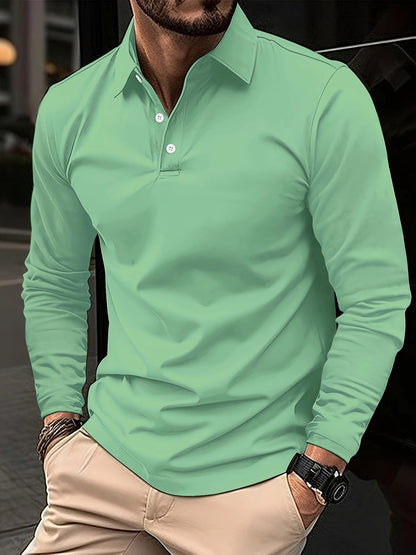 Langarm-Poloshirt – Poloshirt für Männer mit Kragen und Knopfleiste-HauteBerlin
