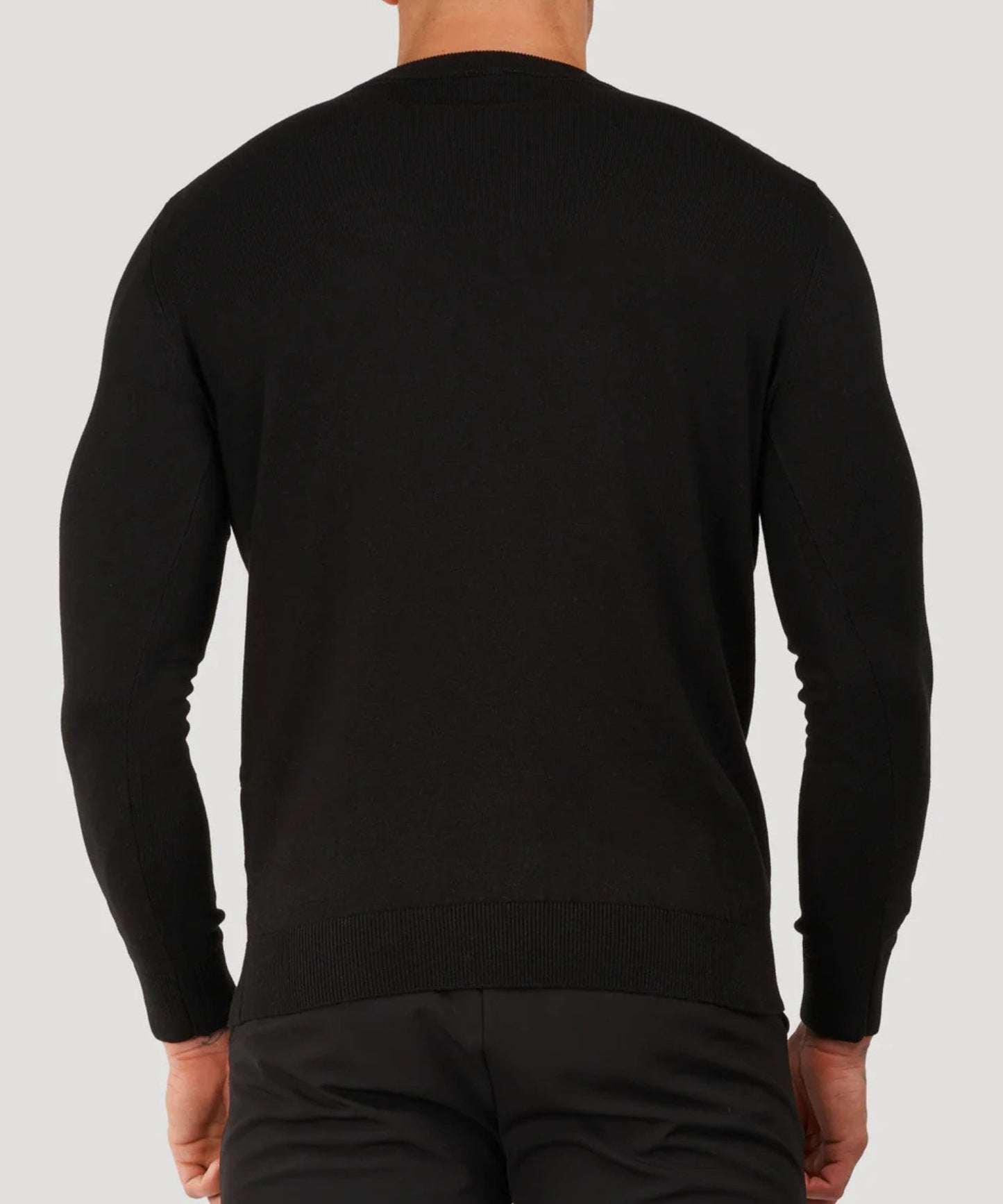 Langarm-T-Shirt – Einfarbig – Hoher Kragen – Pullover – Herrenhemd-HauteBerlin