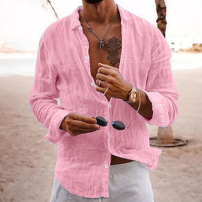 Langarmhemd - Button-Up - Leichtgewicht - Leinenhemd - Herrenhemden-HauteBerlin