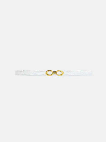 Ledergürtel Damen Schmal | Goldene Doppelring Schnalle | Taillengürtel-HauteBerlin