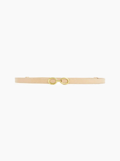 Ledergürtel Damen Schmal | Goldene Doppelring Schnalle | Taillengürtel-HauteBerlin