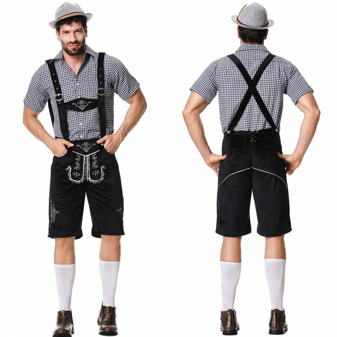 Lederhose Herren - Leder Traditionell Bayerisch Braun Oktoberfest-HauteBerlin