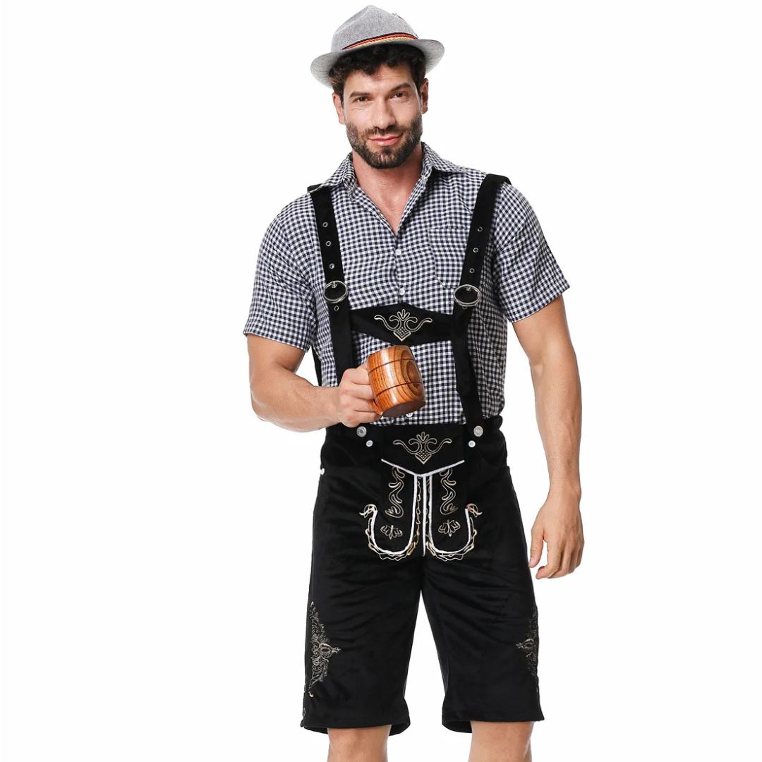 Lederhose Herren - Leder Traditionell Bayerisch Braun Oktoberfest-HauteBerlin
