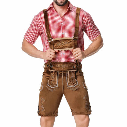 Lederhose Herren - Leder Traditionell Bayerisch Schwarz Oktoberfest-HauteBerlin