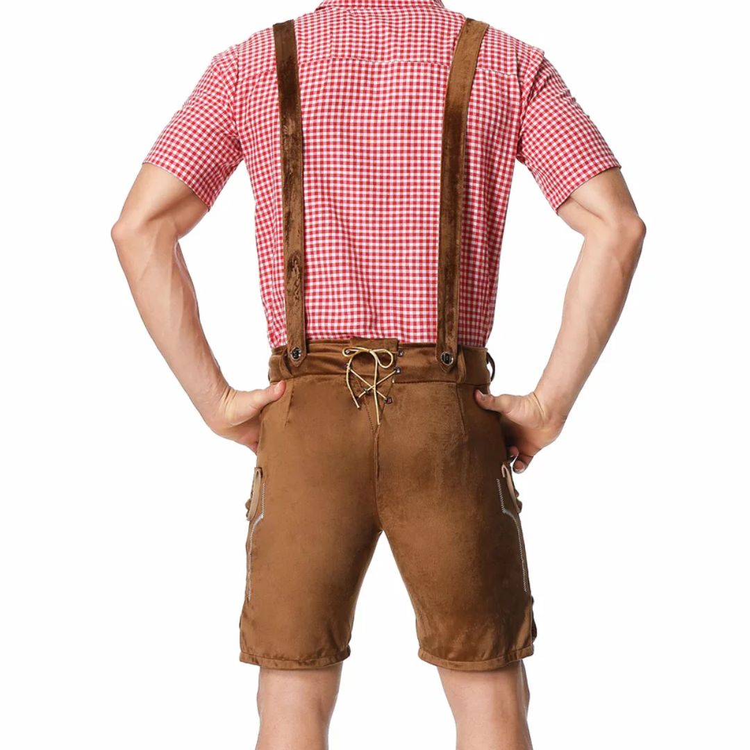 Lederhose Herren - Leder Traditionell Bayerisch Schwarz Oktoberfest-HauteBerlin