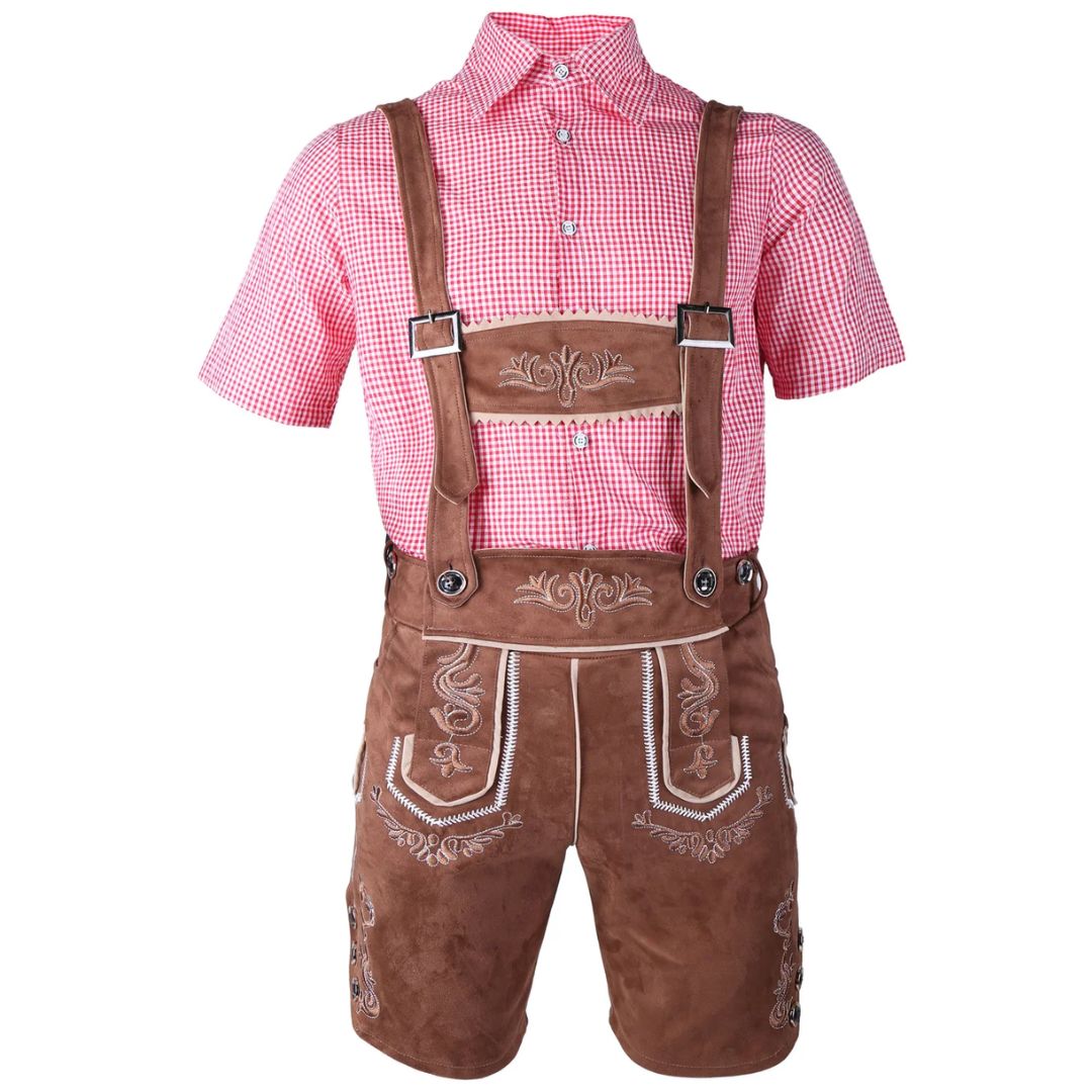 Lederhose Herren - Leder Traditionell Bayerisch Schwarz Oktoberfest-HauteBerlin