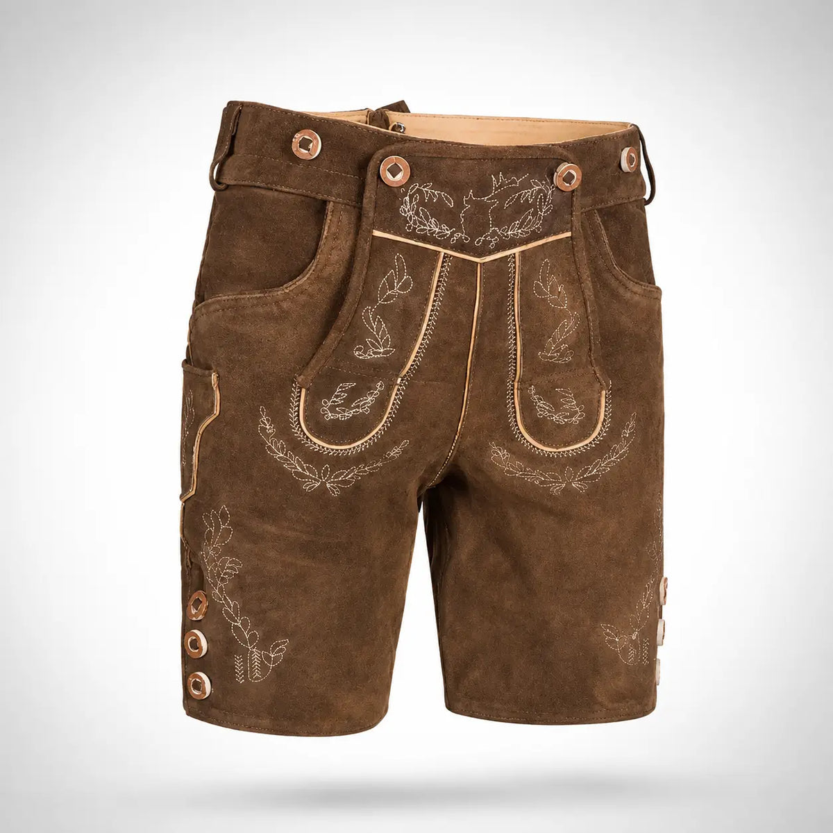 Lederhose Herren - Nubukleder Stickerei Traditionell Schwarz Oktoberfest-HauteBerlin
