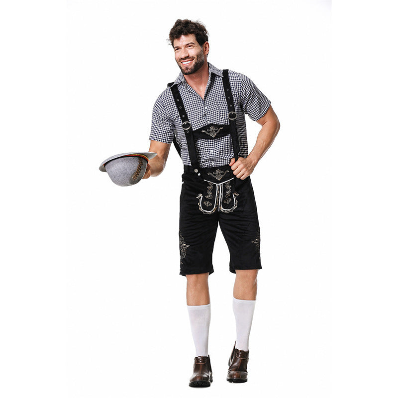 Lederhose Herren - Wildleder Filz Hosenträger Oktoberfest-HauteBerlin