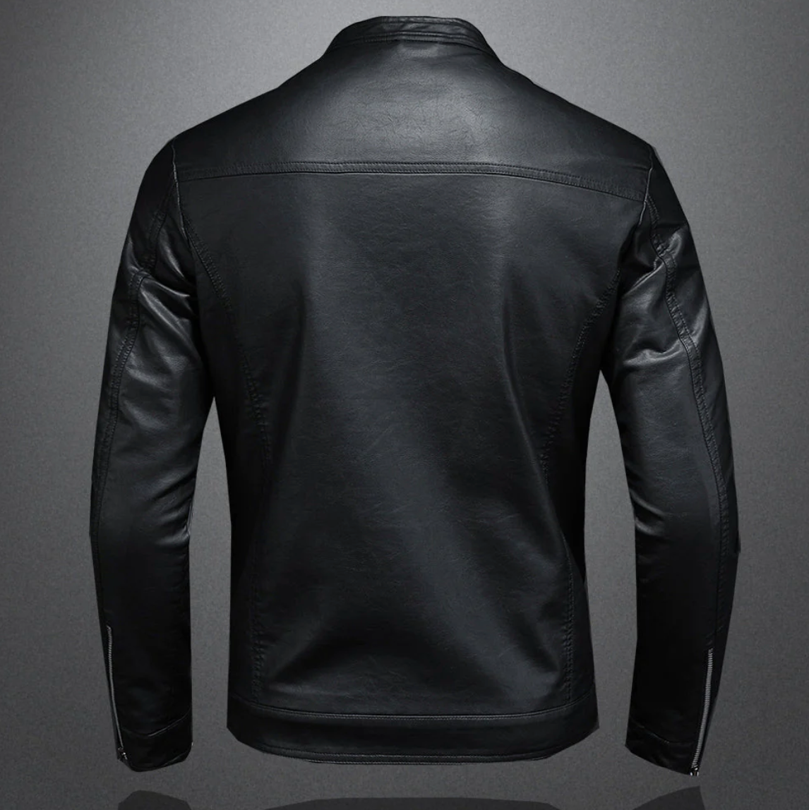 Lederjacke – Reißverschluss – Slim Fit – Bikerjacke – Herren-Lederjacke-HauteBerlin