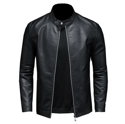 Lederjacke – Reißverschluss – Slim Fit – Bikerjacke – Herren-Lederjacke-HauteBerlin