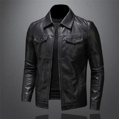 Lederjacke | Schmaler Schnitt | Reißverschluss | Schwarze Jacke | Herren-Lederjacke-HauteBerlin